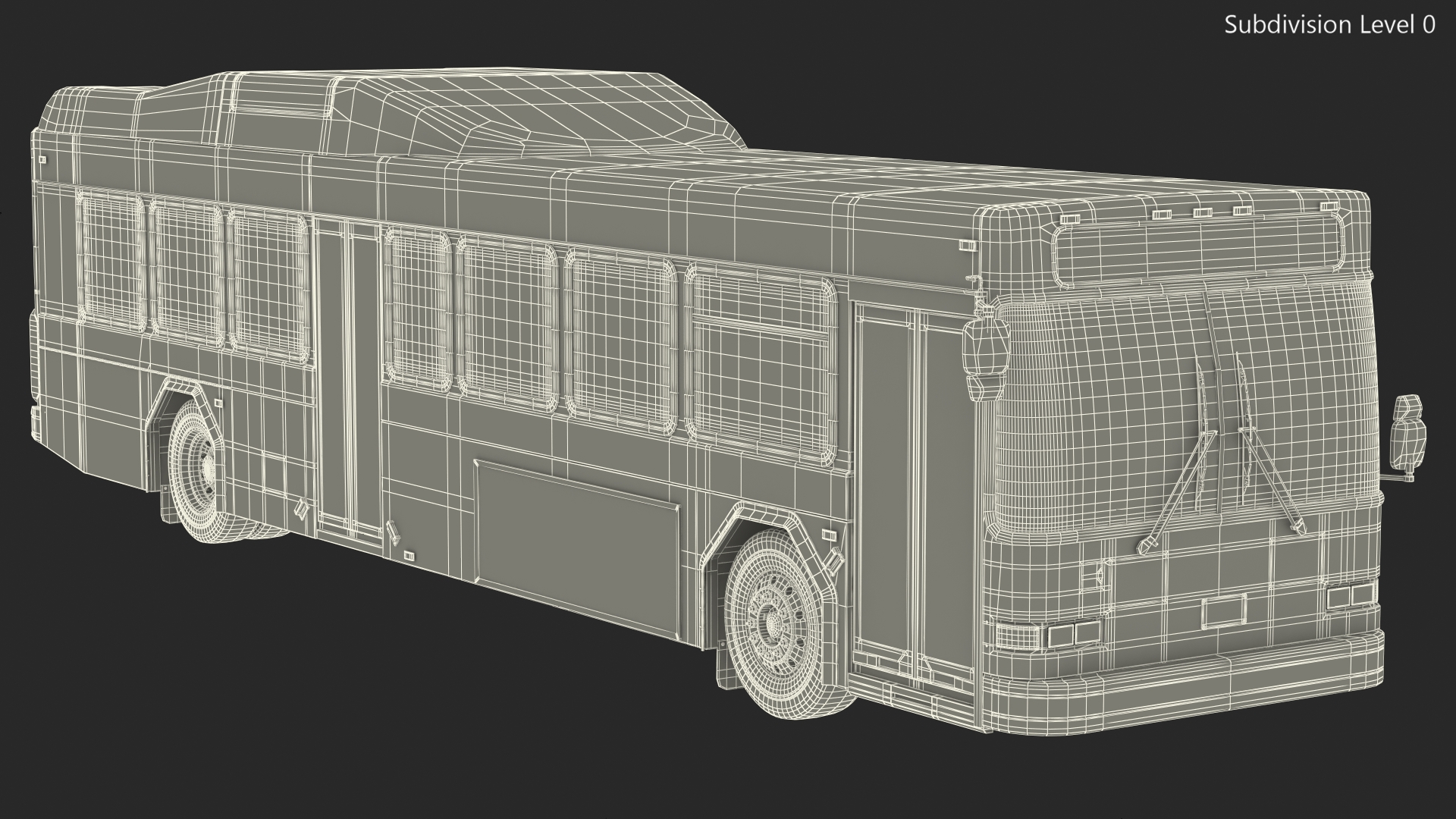 3D Gillig Low Floor Hybrid Bus Intercity Blue Simple Interior model