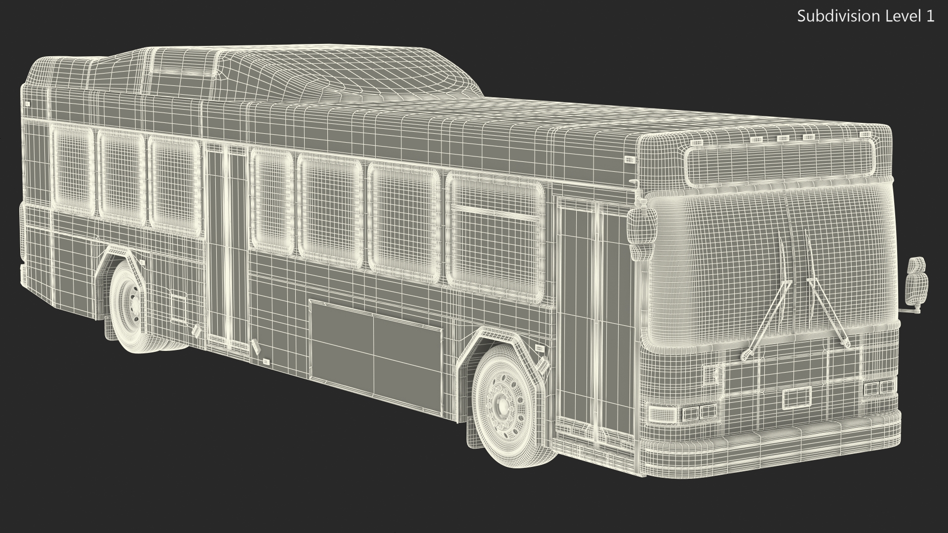 3D Gillig Low Floor Hybrid Bus Intercity Blue Simple Interior model