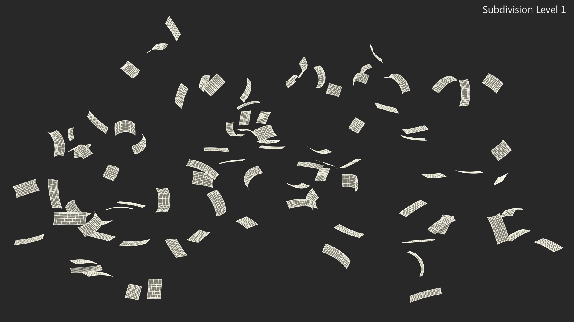 Flying Dollar Bills 3D model