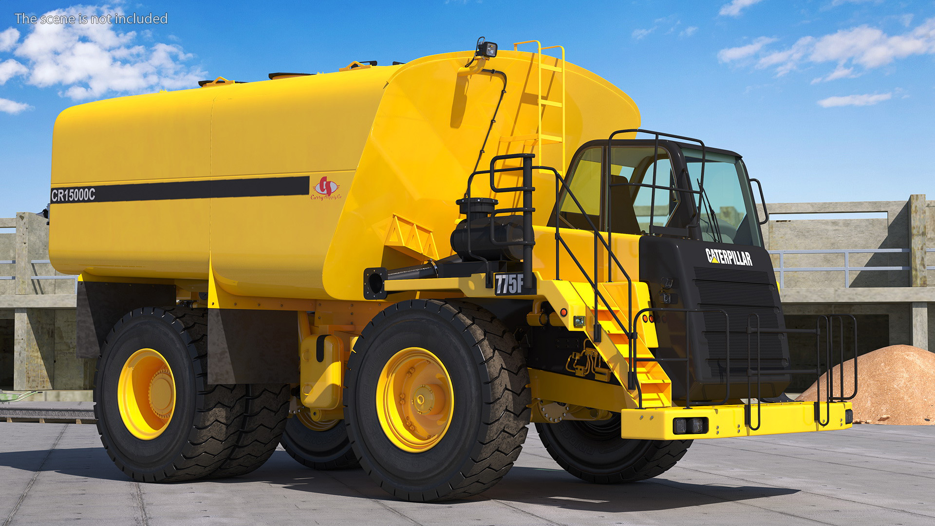 3D Water Truck CAT 775 Rigged