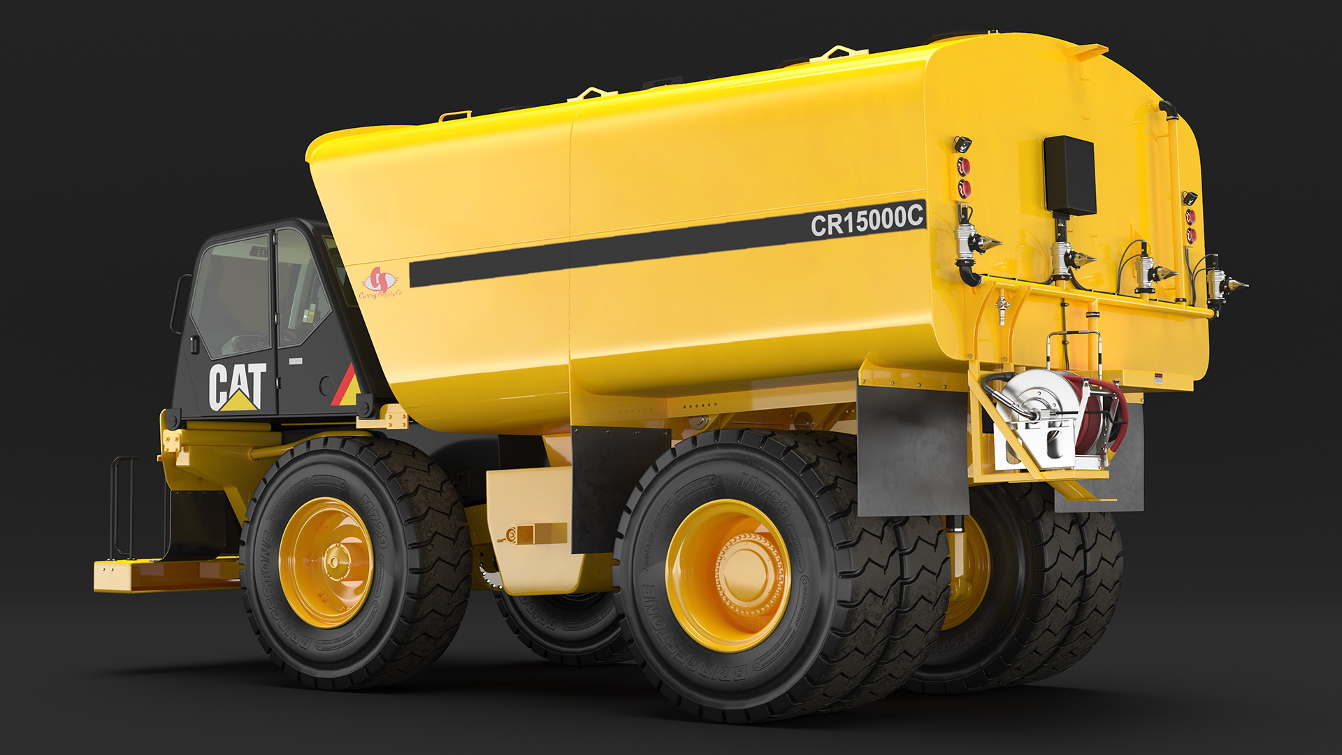 3D Water Truck CAT 775 Rigged