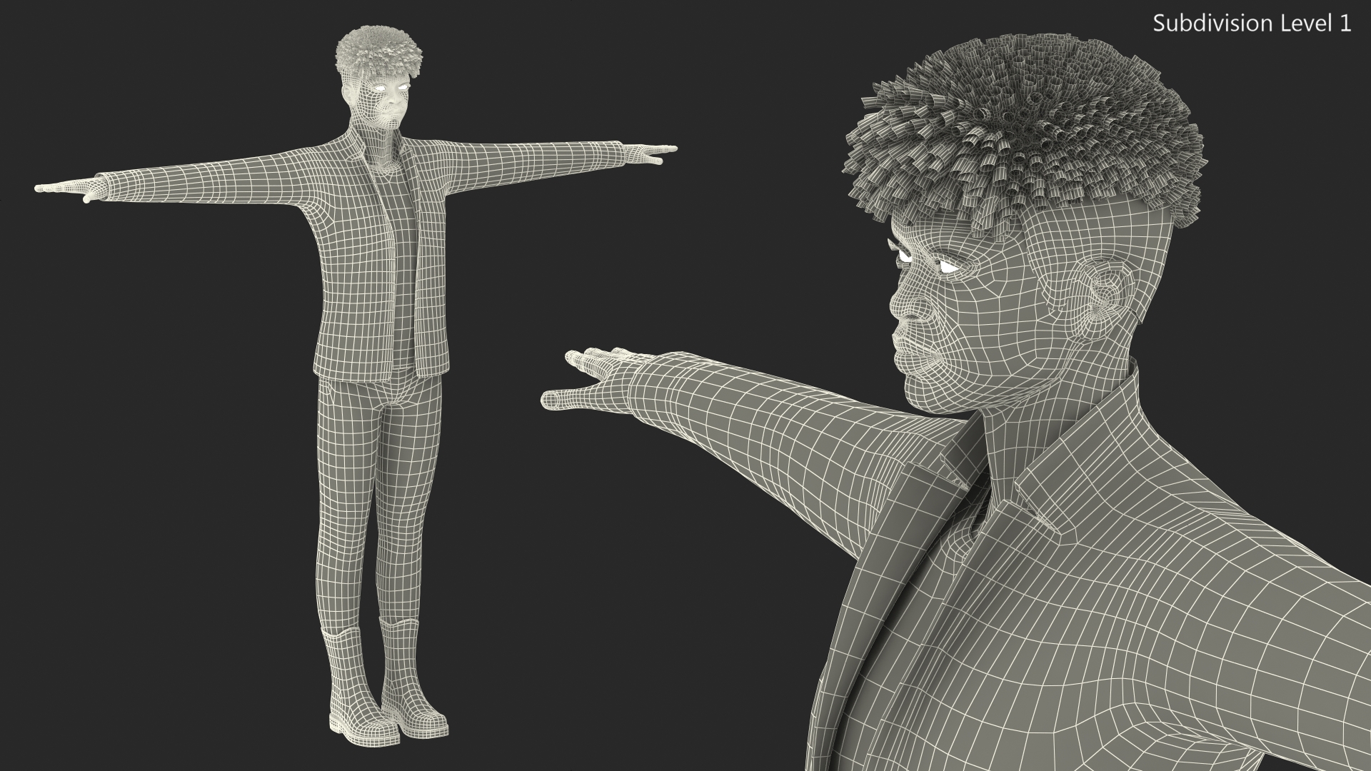 Light Skin Teenager Fashionable Style T Pose 3D model