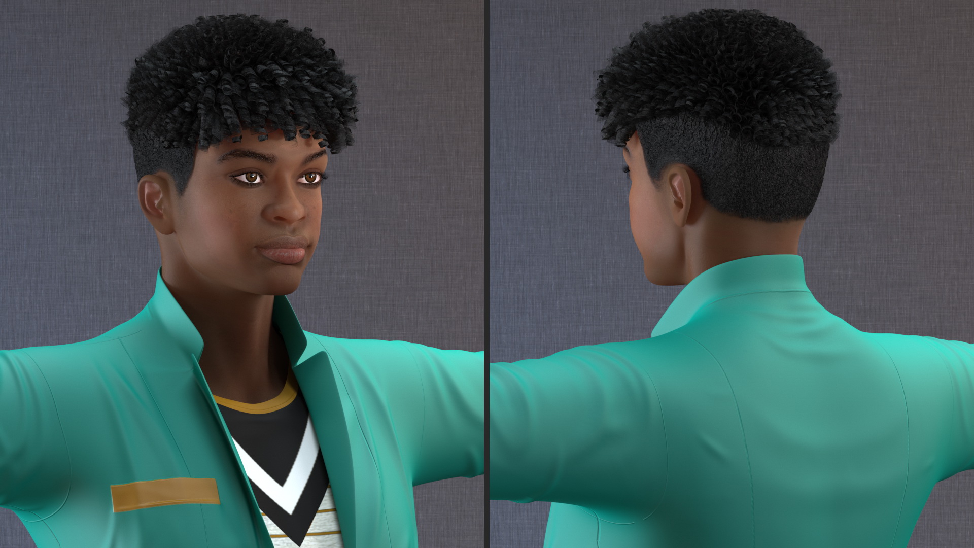 Light Skin Teenager Fashionable Style T Pose 3D model