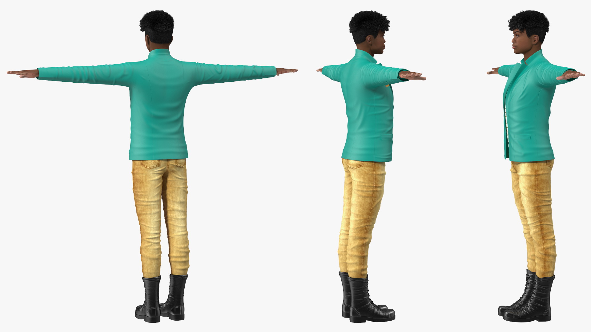 Light Skin Teenager Fashionable Style T Pose 3D model