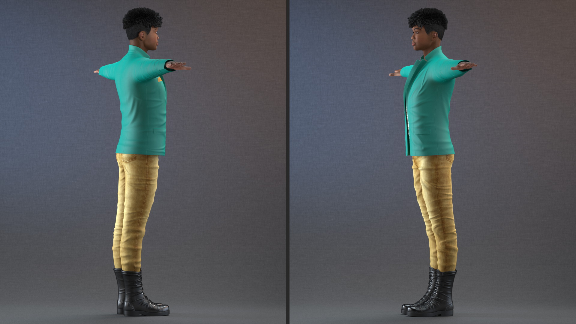 Light Skin Teenager Fashionable Style T Pose 3D model