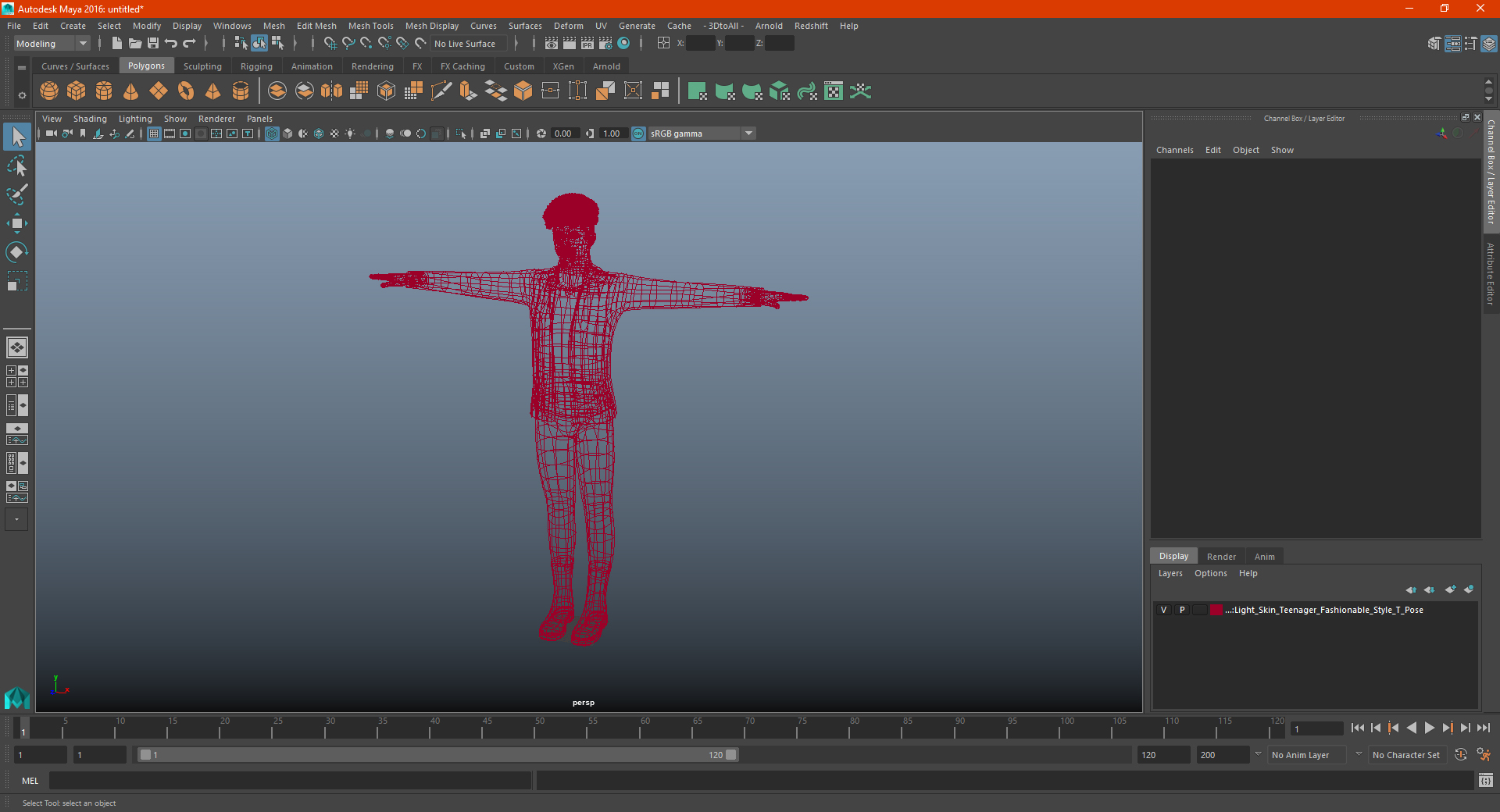 Light Skin Teenager Fashionable Style T Pose 3D model