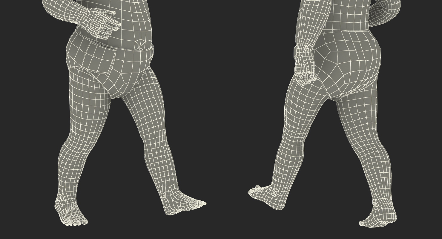 3D model Baby Boy Walking with Fur
