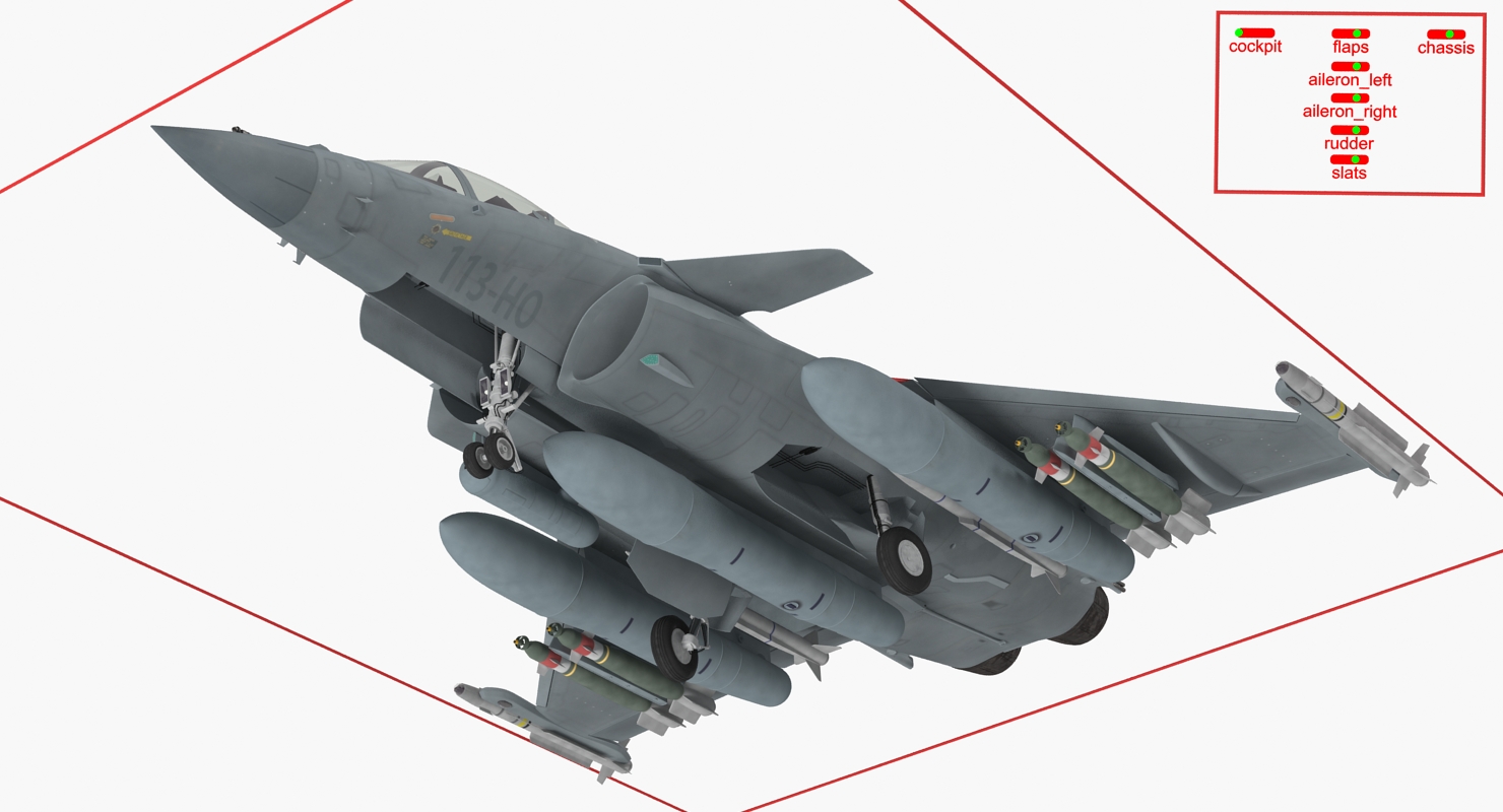 Dassault Rafale Rigged 3D