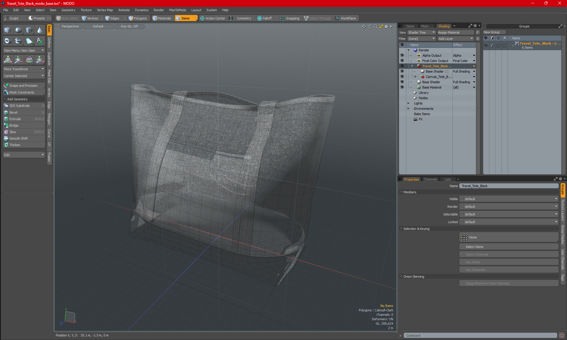 Travel Tote Black 3D