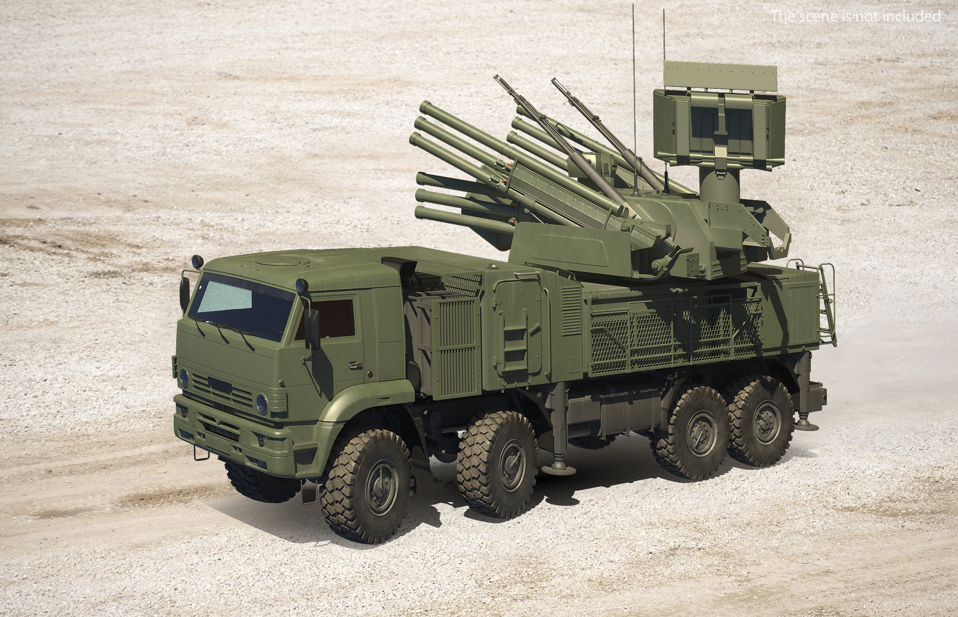 Pantsir S1 SA-22 Greyhound Dirty Rigged 3D model