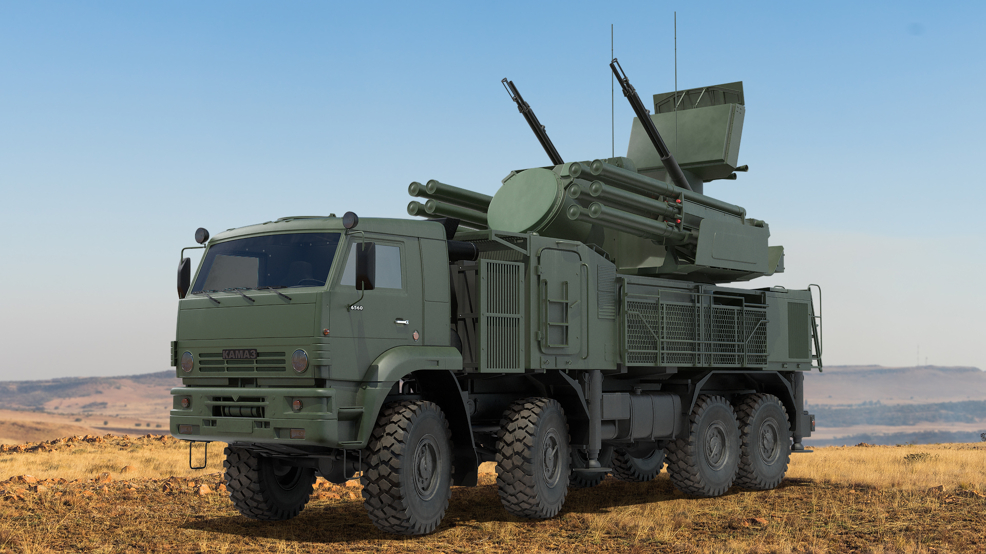 Pantsir S1 SA-22 Greyhound Dirty Rigged 3D model