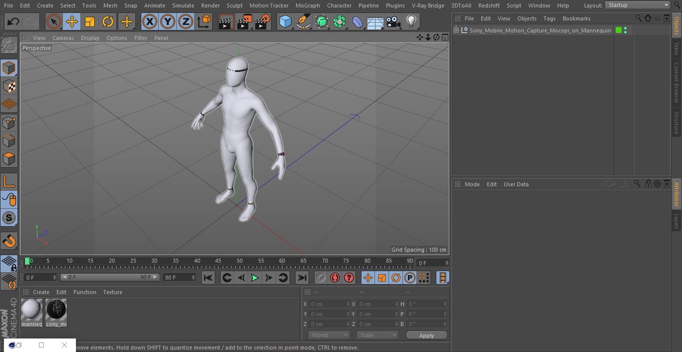 3D Sony Mobile Motion Capture Mocopi on Mannequin