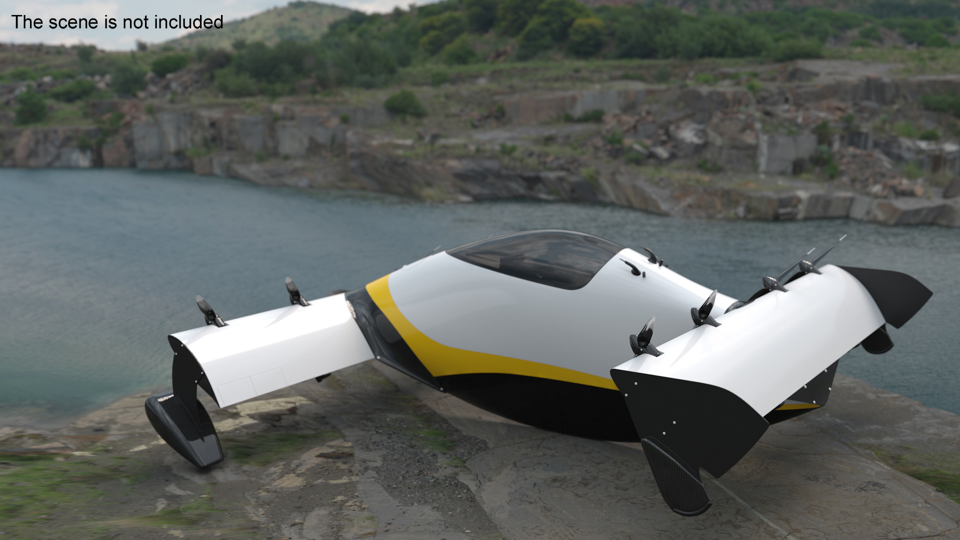 3D Personal EVTOL Aircraft with 8 Propellers