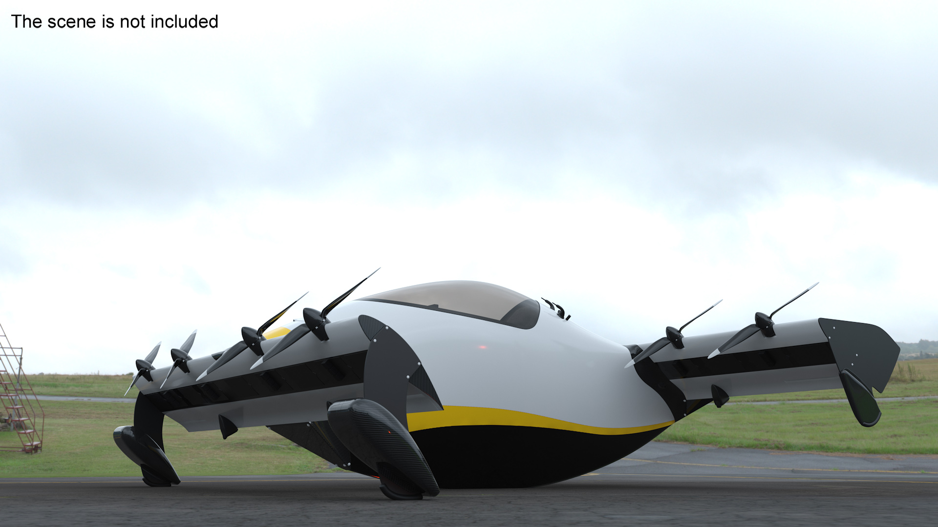 3D Personal EVTOL Aircraft with 8 Propellers