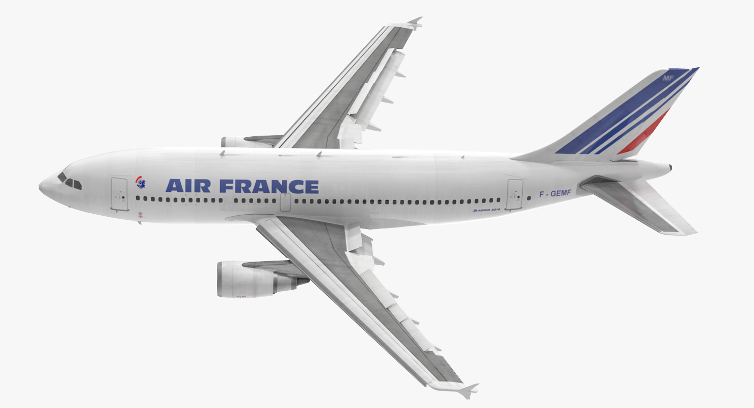 3D Airbus A310 300 Air France Rigged model