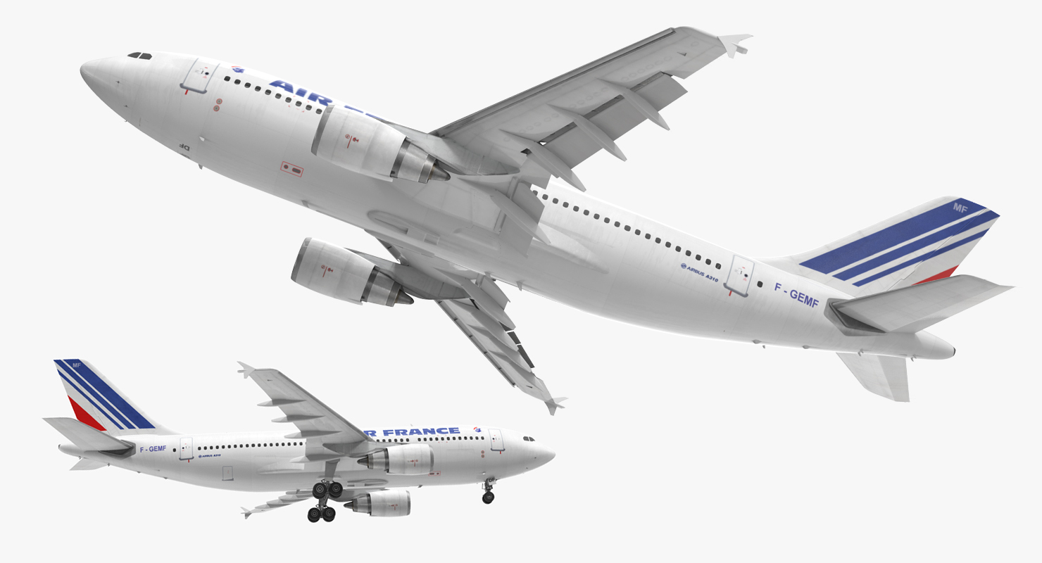 3D Airbus A310 300 Air France Rigged model