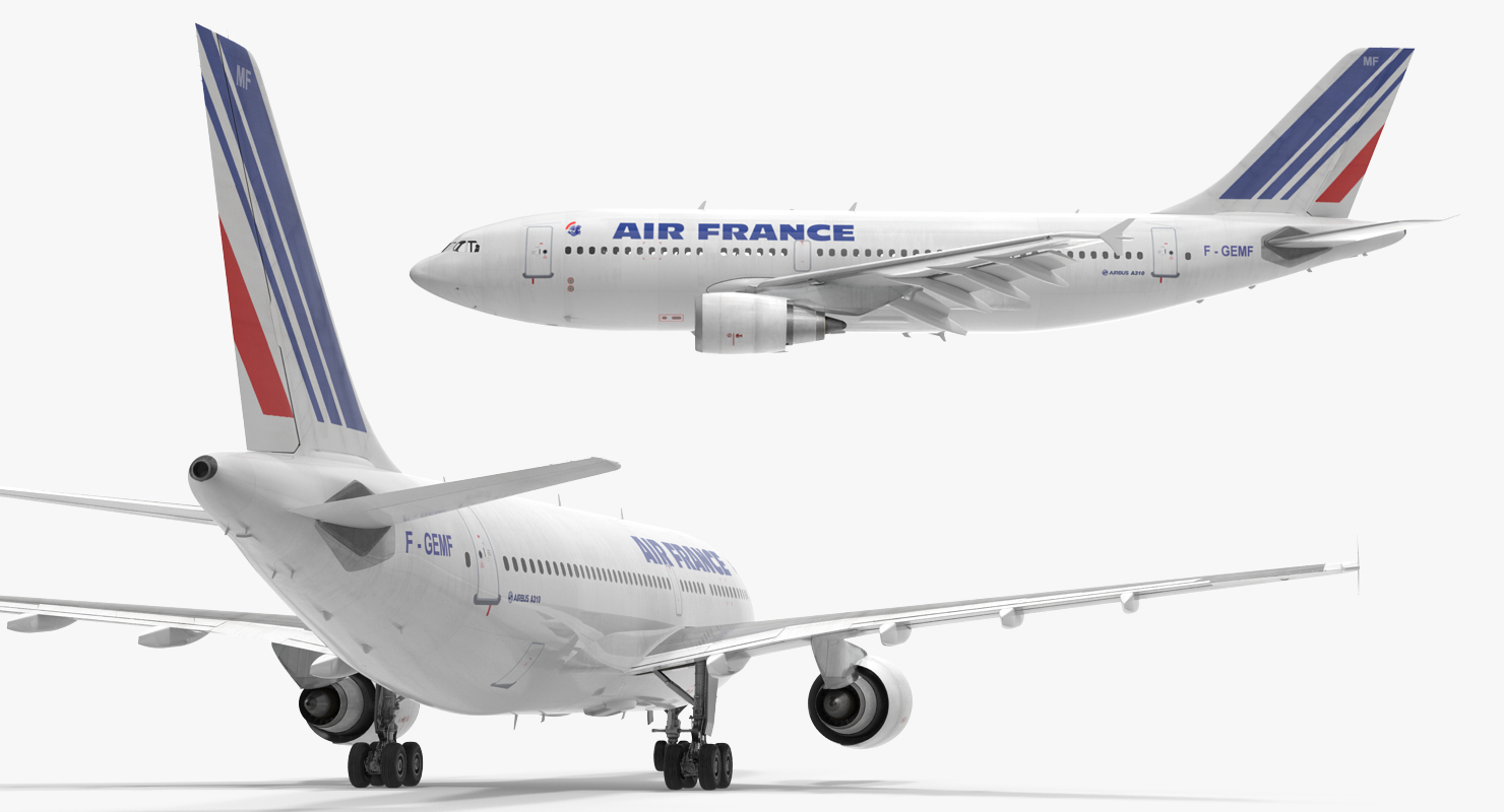 3D Airbus A310 300 Air France Rigged model
