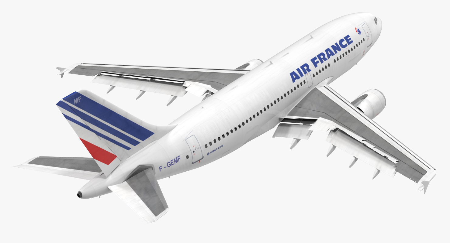 3D Airbus A310 300 Air France Rigged model