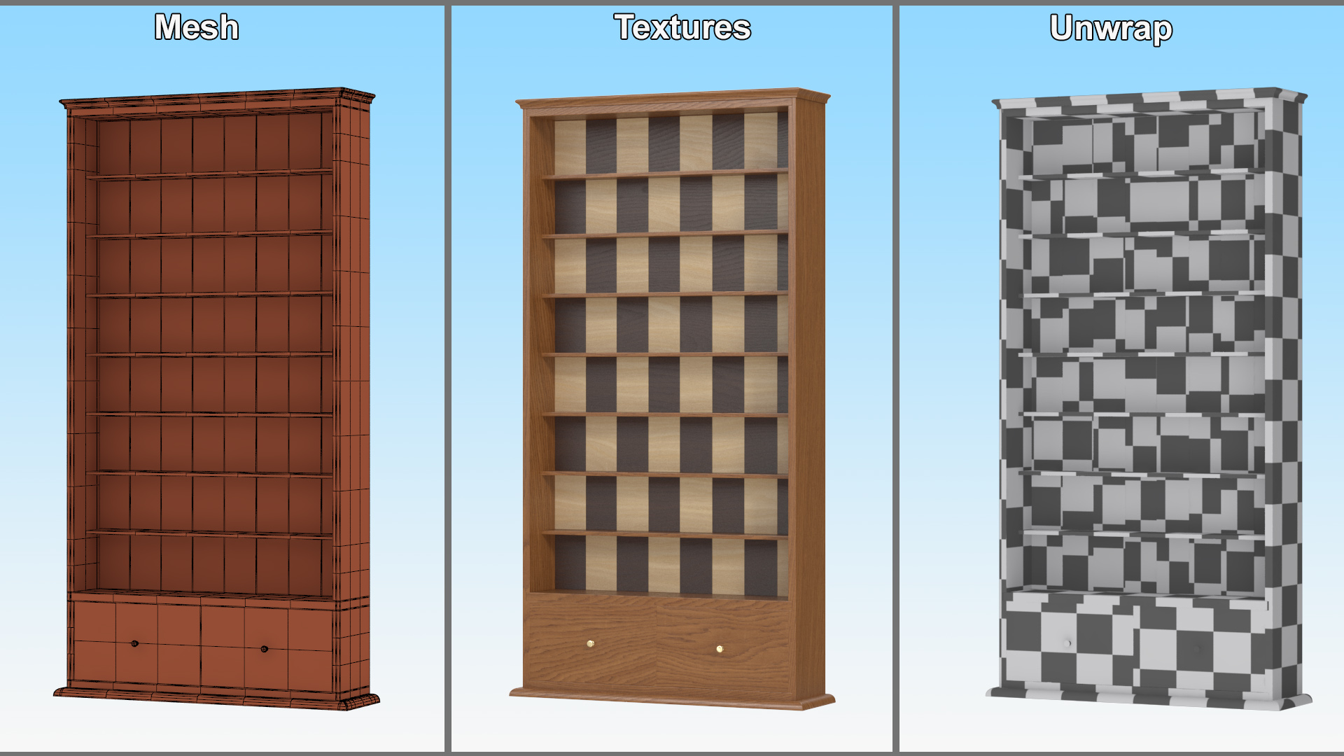 3D Wooden Wall Chess Board model