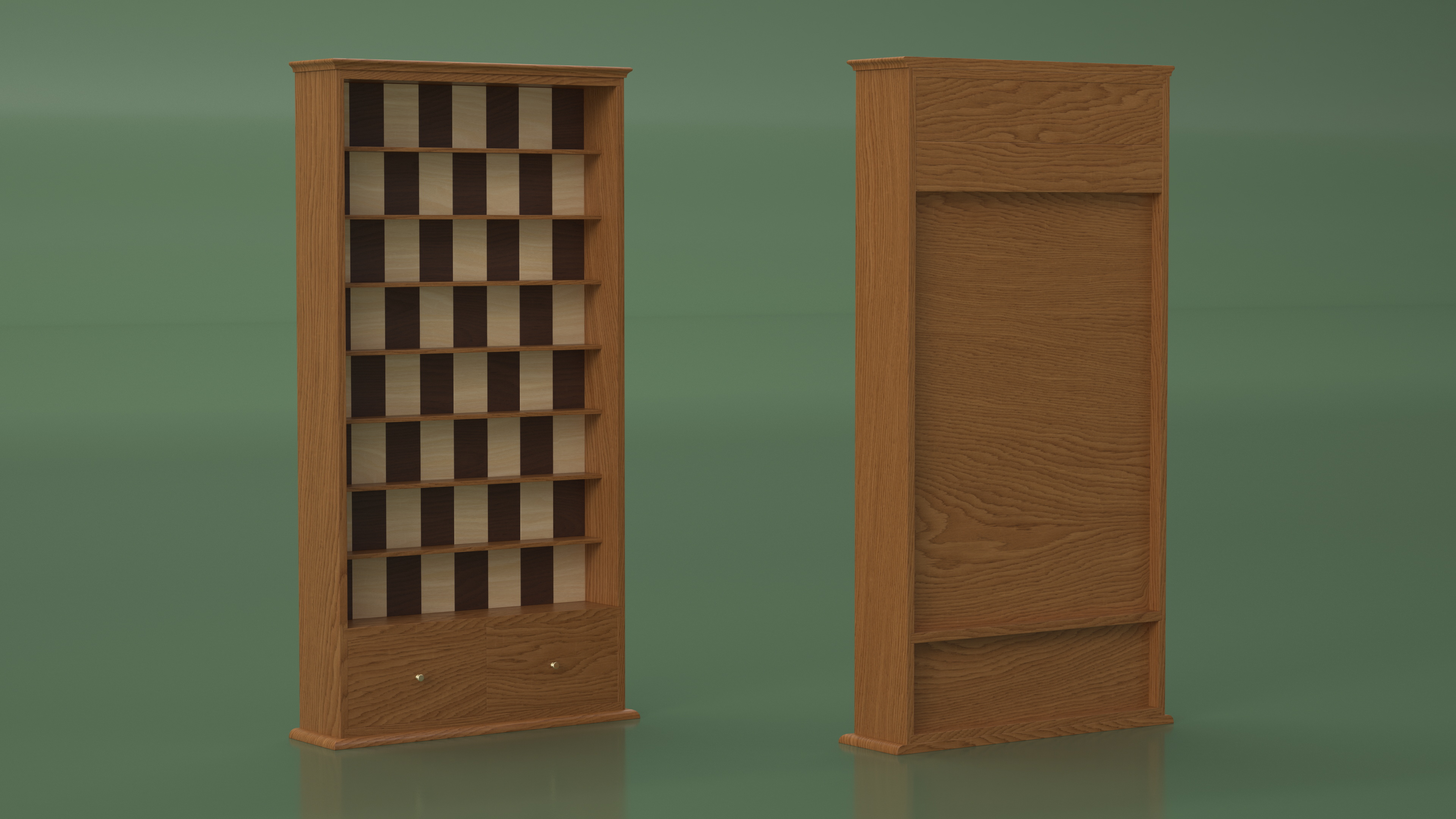 3D Wooden Wall Chess Board model
