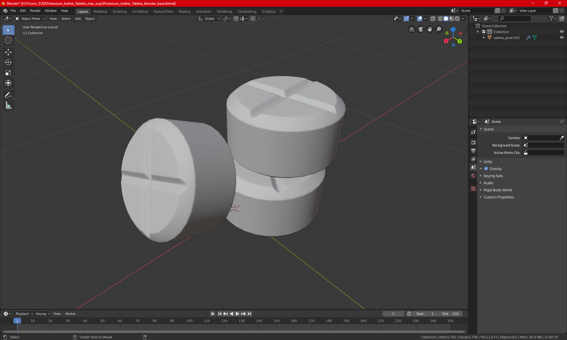 Potassium Iodine Tablets 3D model