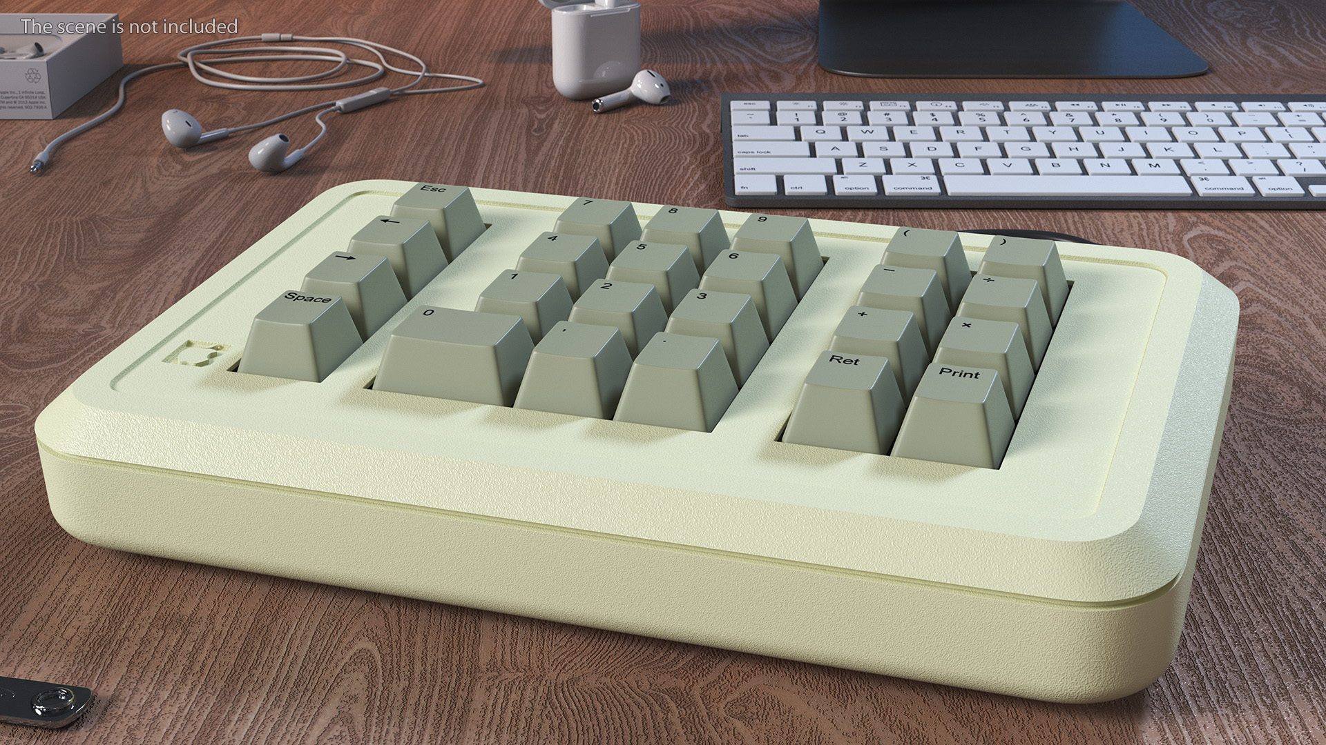 3D Vintage Numeric Keypad Apple model