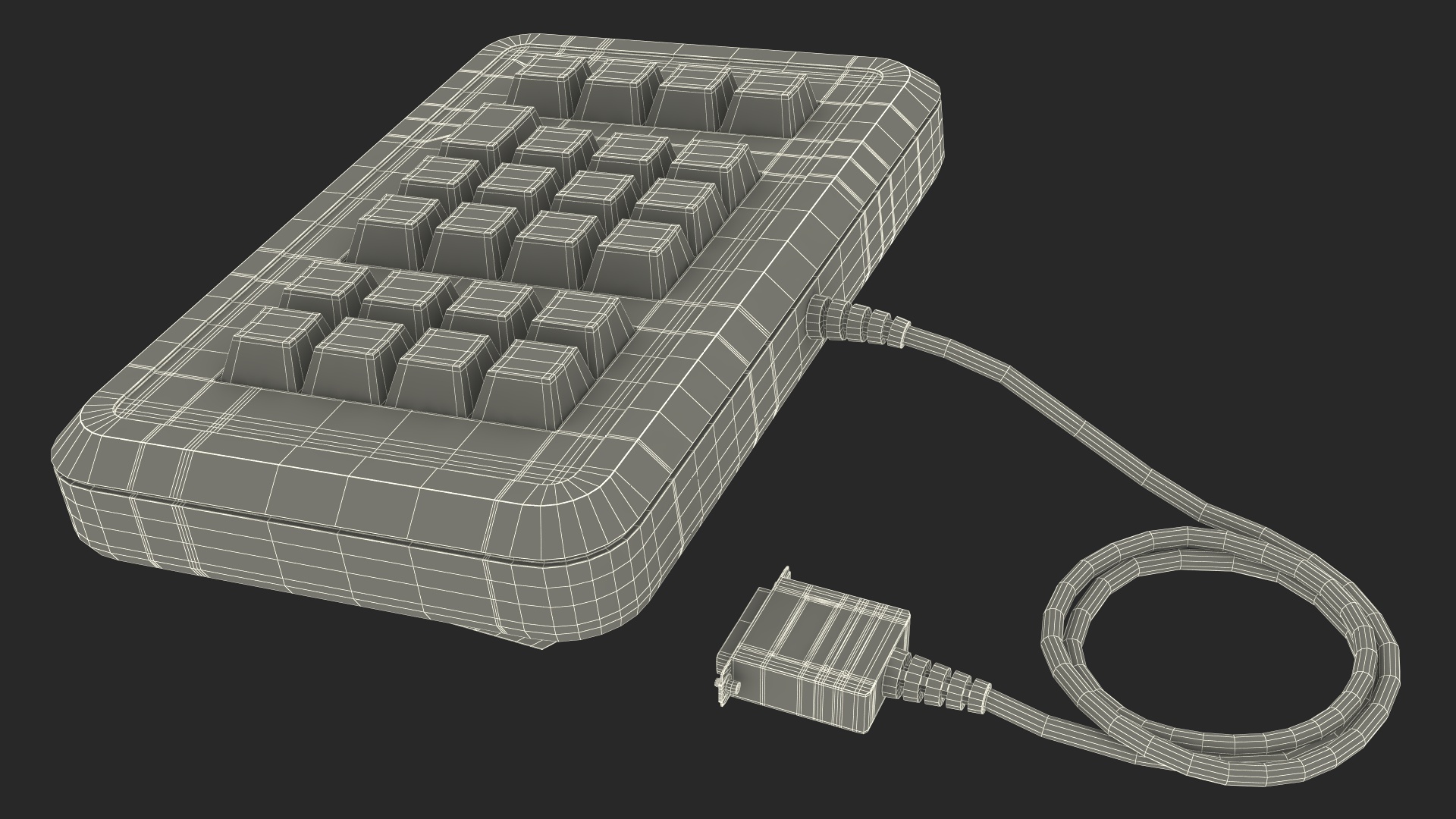 3D Vintage Numeric Keypad Apple model