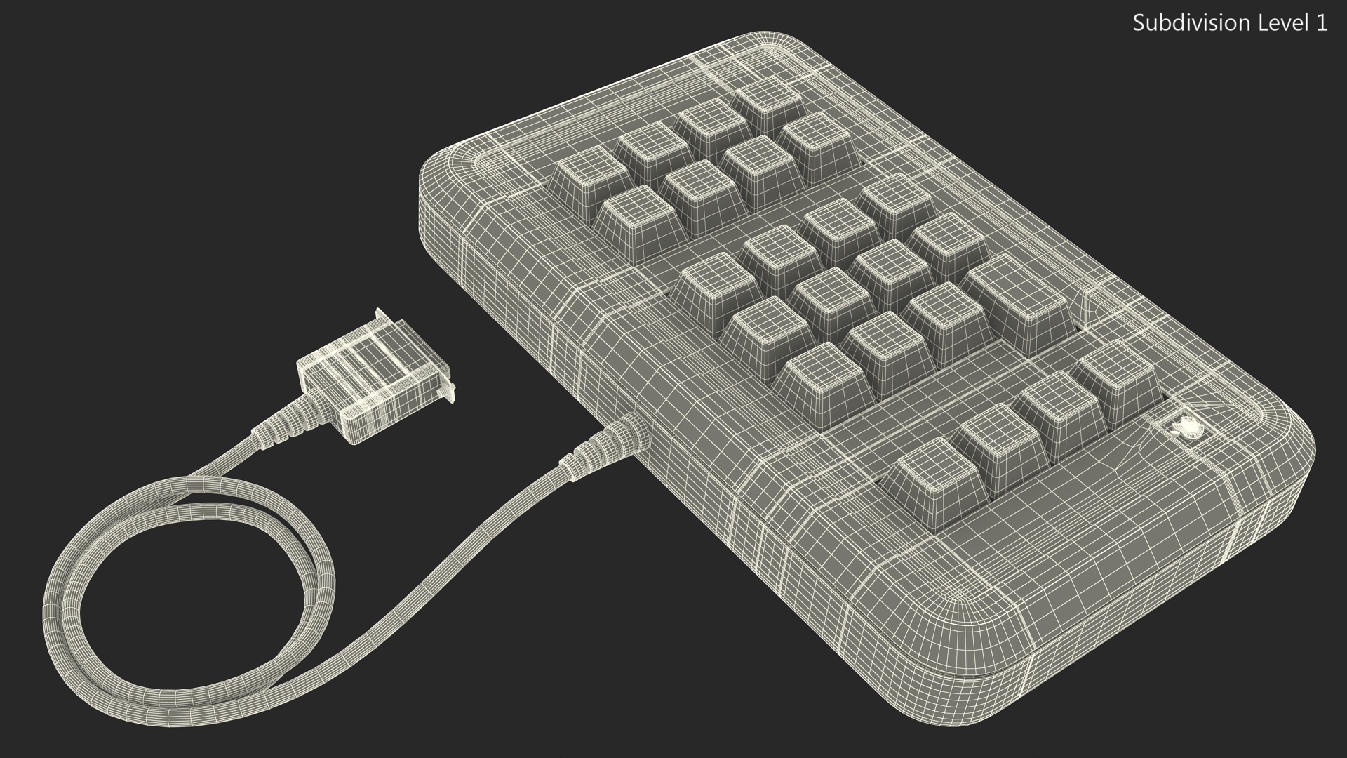 3D Vintage Numeric Keypad Apple model