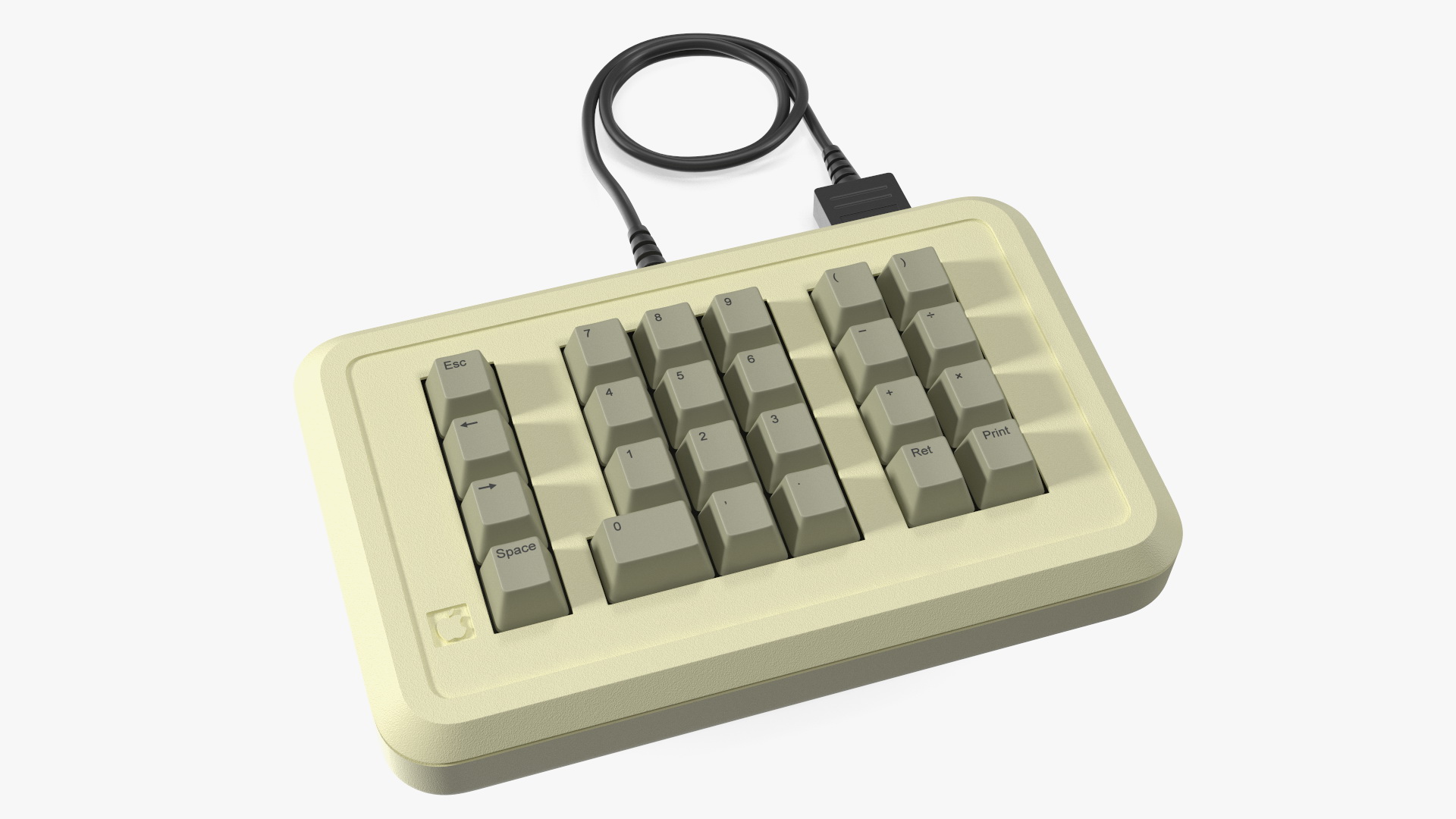 3D Vintage Numeric Keypad Apple model