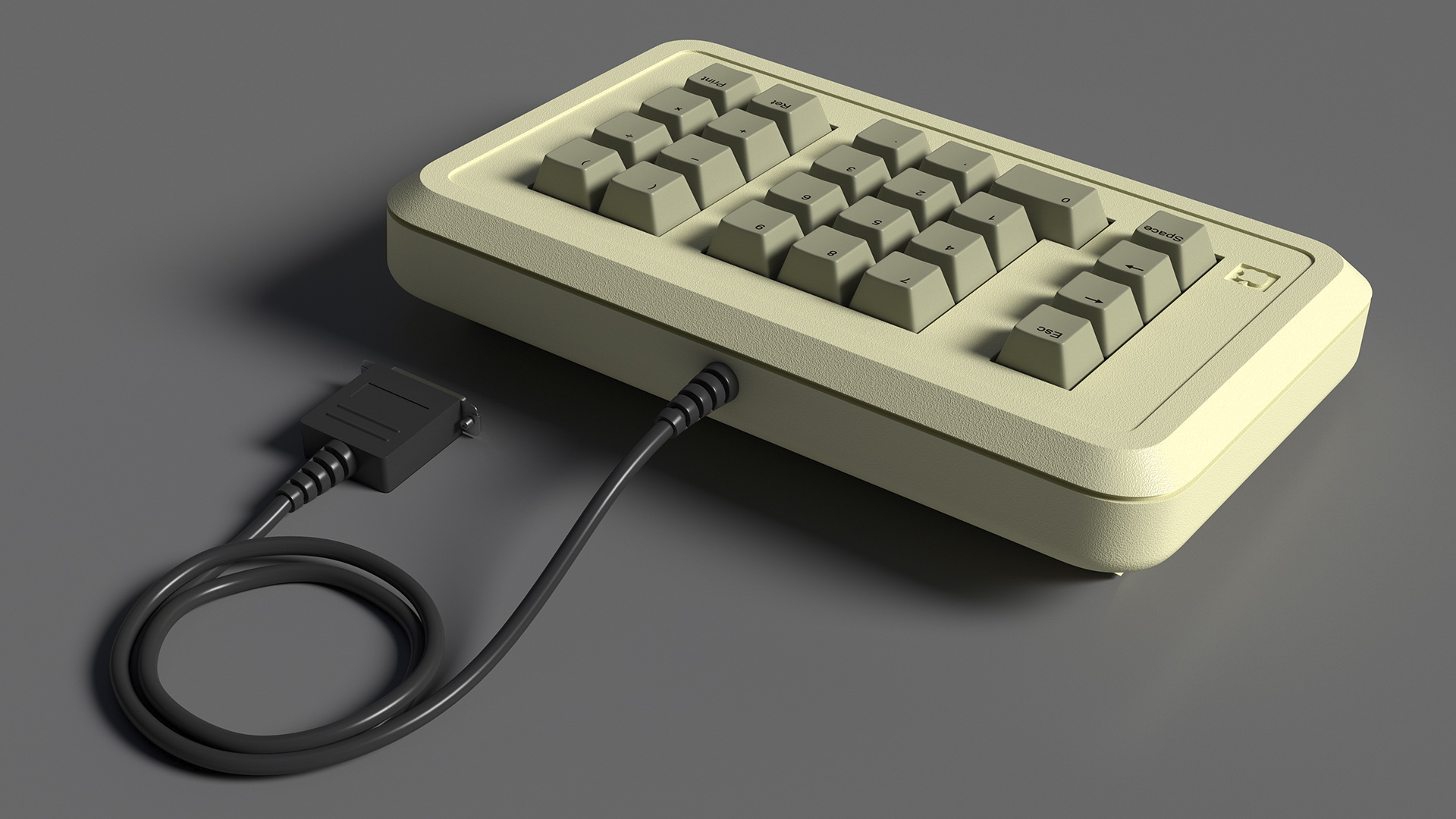 3D Vintage Numeric Keypad Apple model