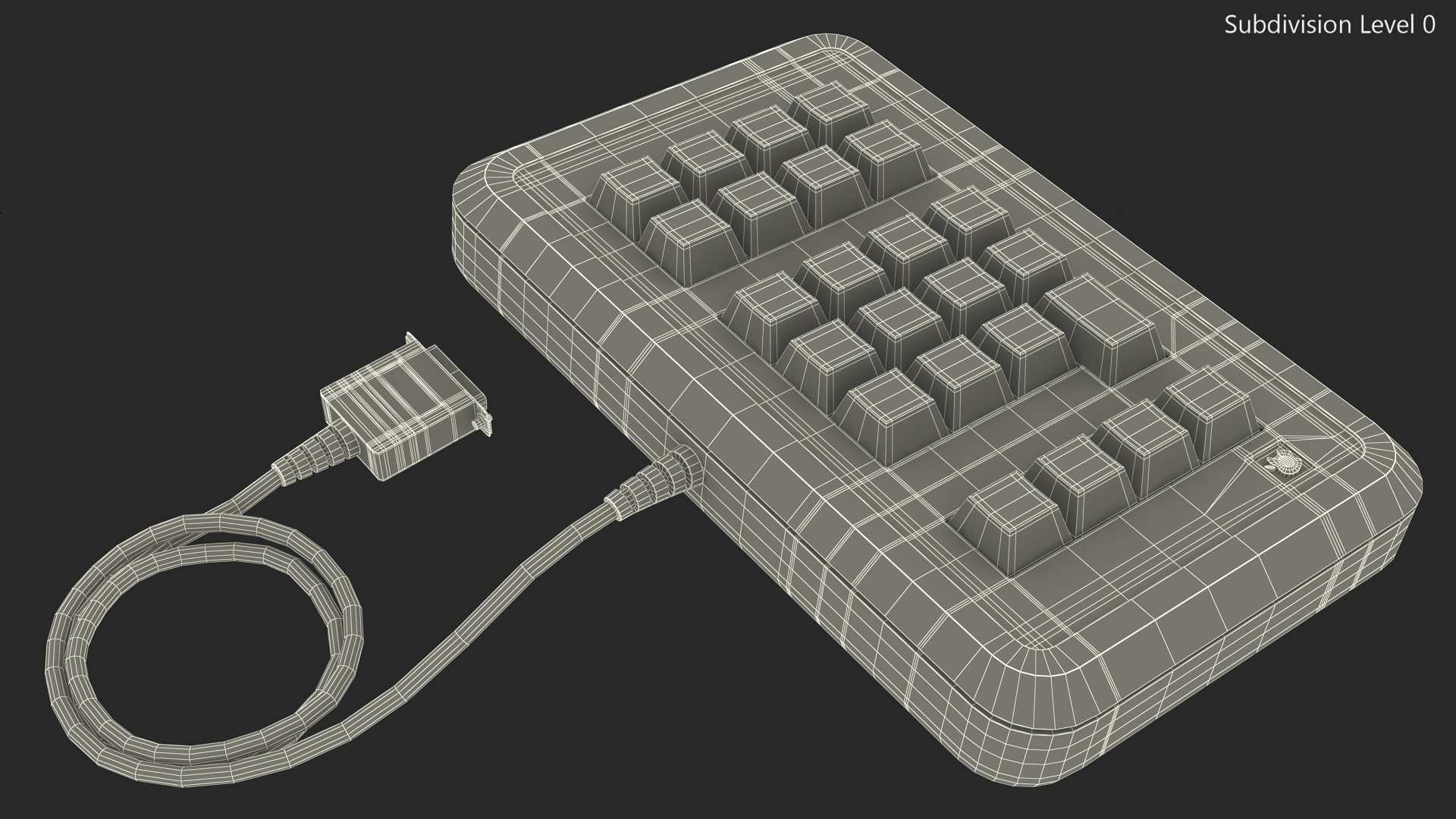 3D Vintage Numeric Keypad Apple model
