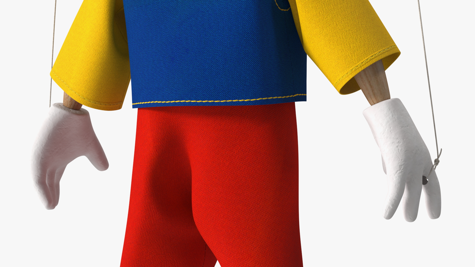 3D model Pinnochio Wooden Marionette Figure Rigged for Cinema 4D