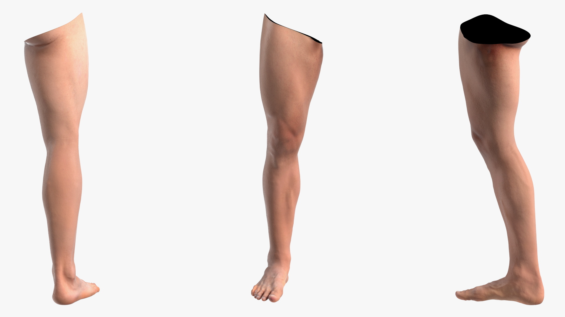 Realistic Asian Male Leg 3D model