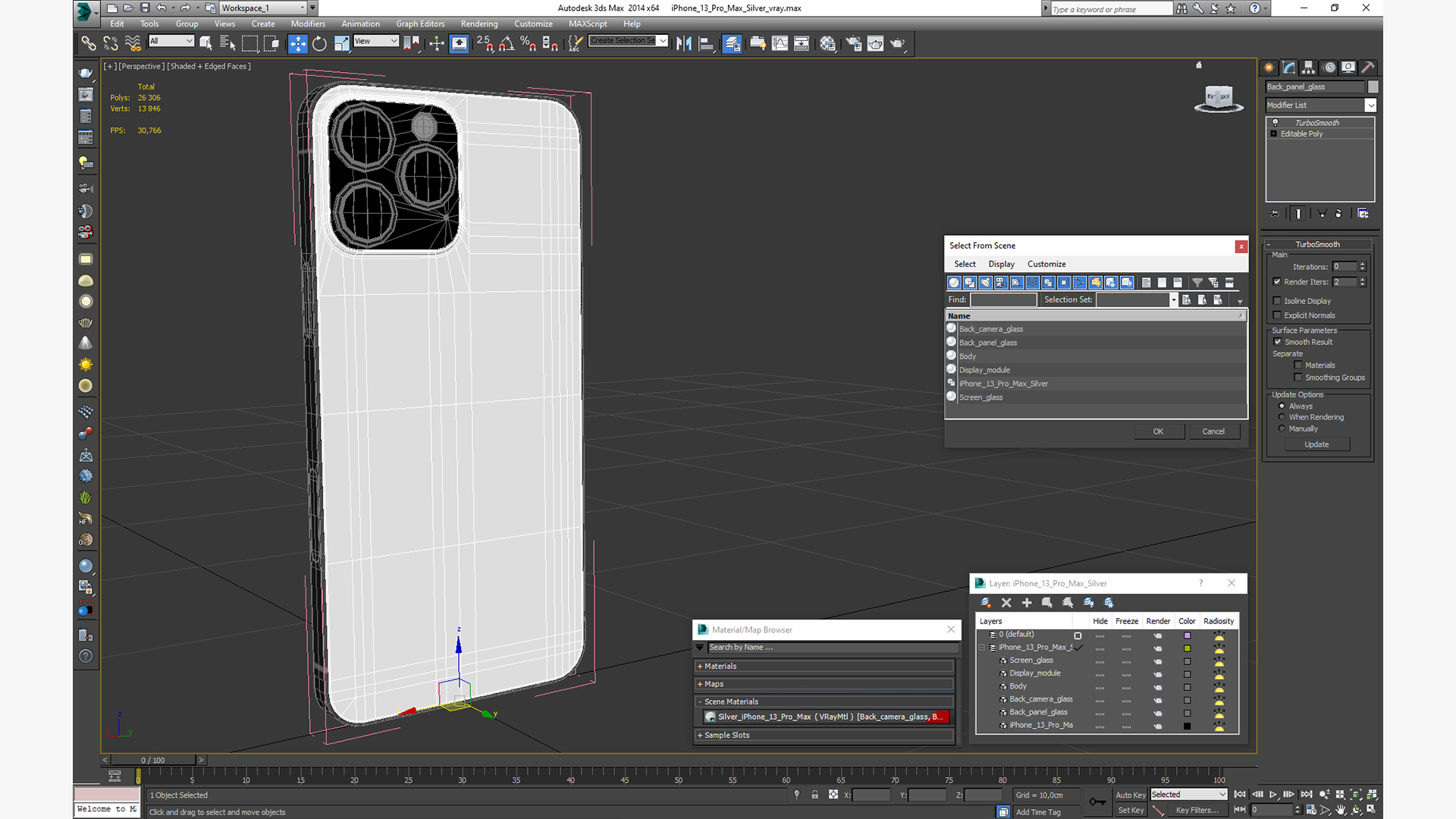 iPhone 13 Pro Max Silver 3D model
