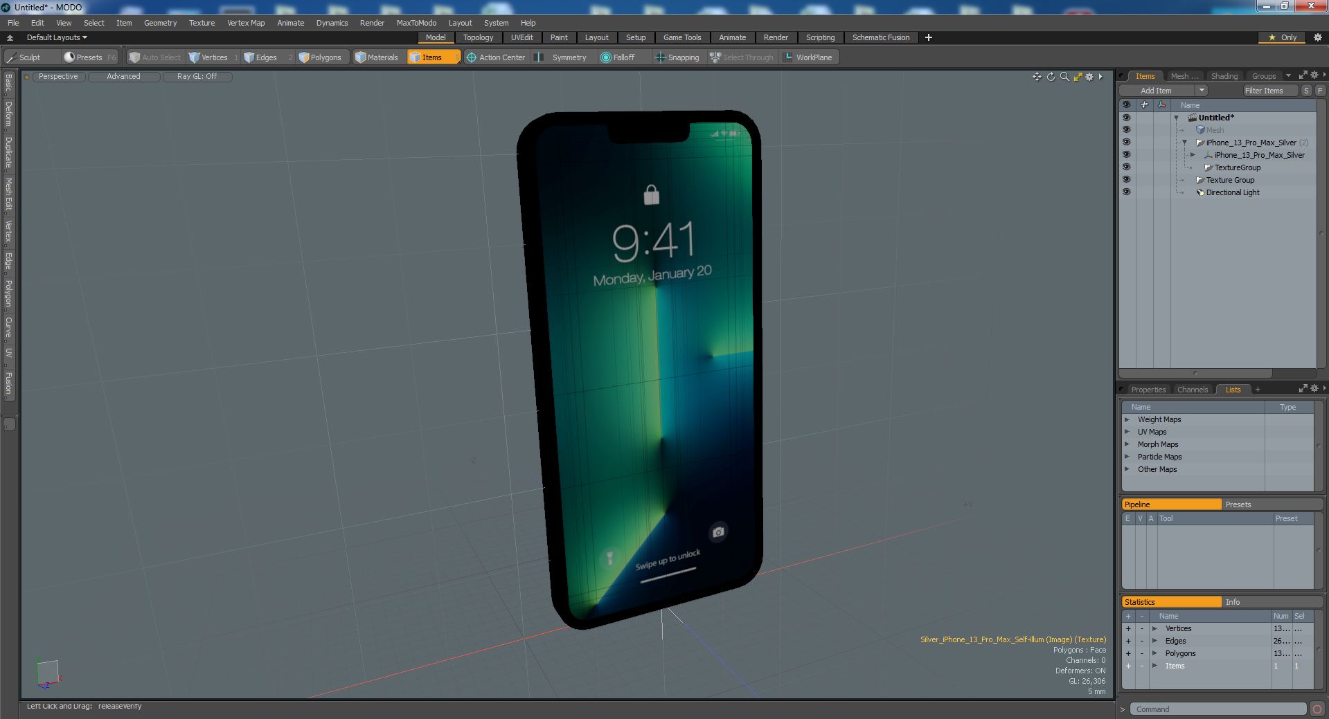iPhone 13 Pro Max Silver 3D model