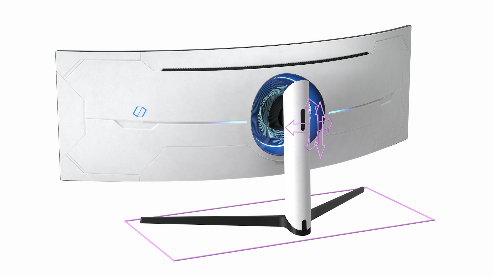 3D Samsung Odyssey G9 Ultrawide Gaming Monitor ON Rigged model
