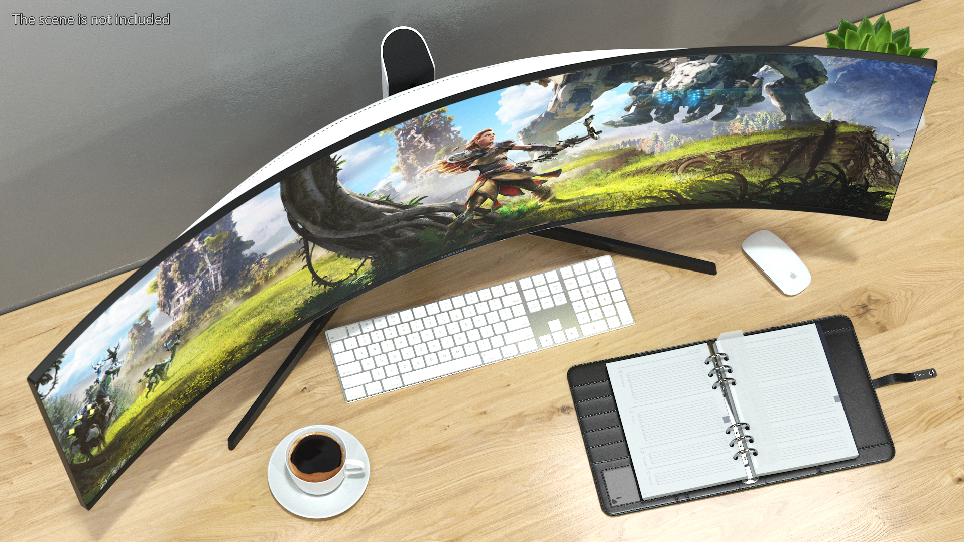 3D Samsung Odyssey G9 Ultrawide Gaming Monitor ON Rigged model
