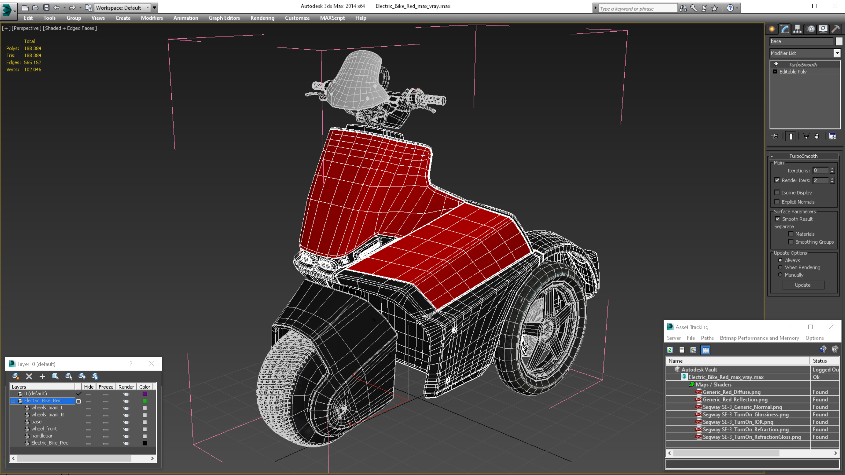 Electric Bike Red 3D
