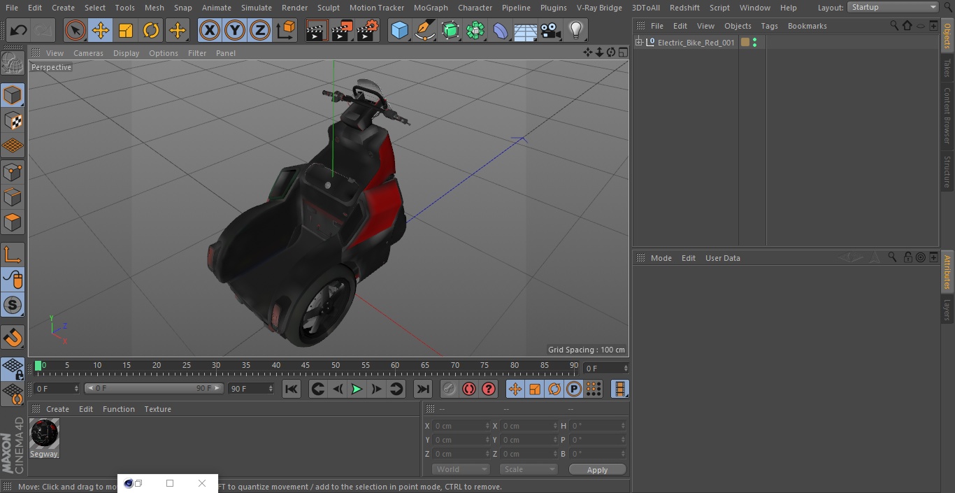 Electric Bike Red 3D