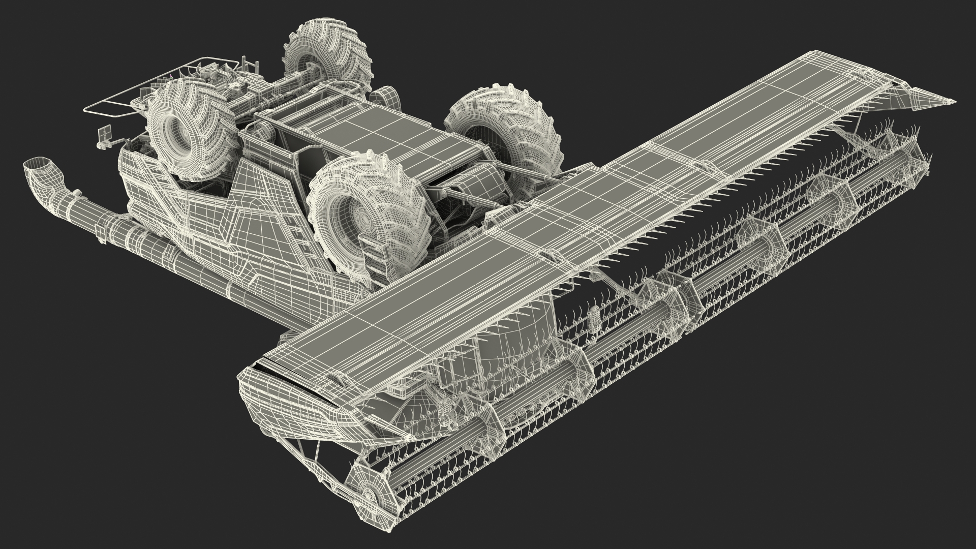 3D Driver Harvester Massey Ferguson Ideal model
