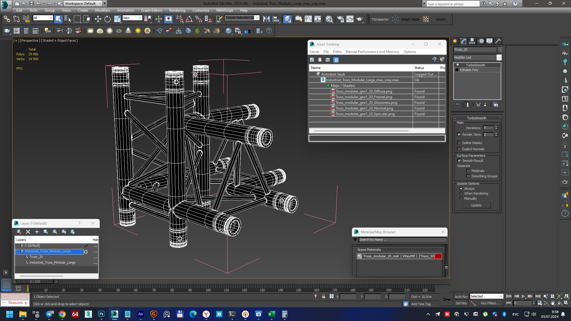 3D model Industrial Truss Modular Large