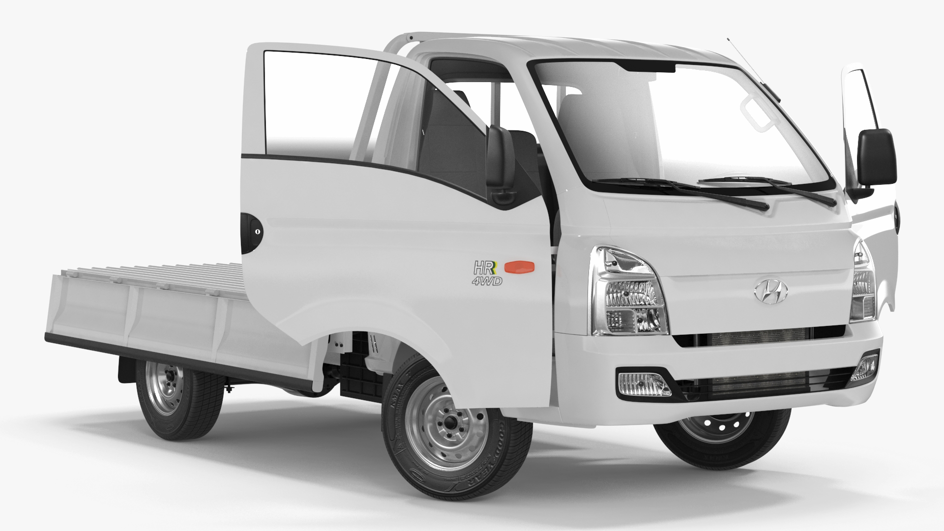 3D model Flatbed Truck Hyundai HR 2023 Rigged for Cinema 4D