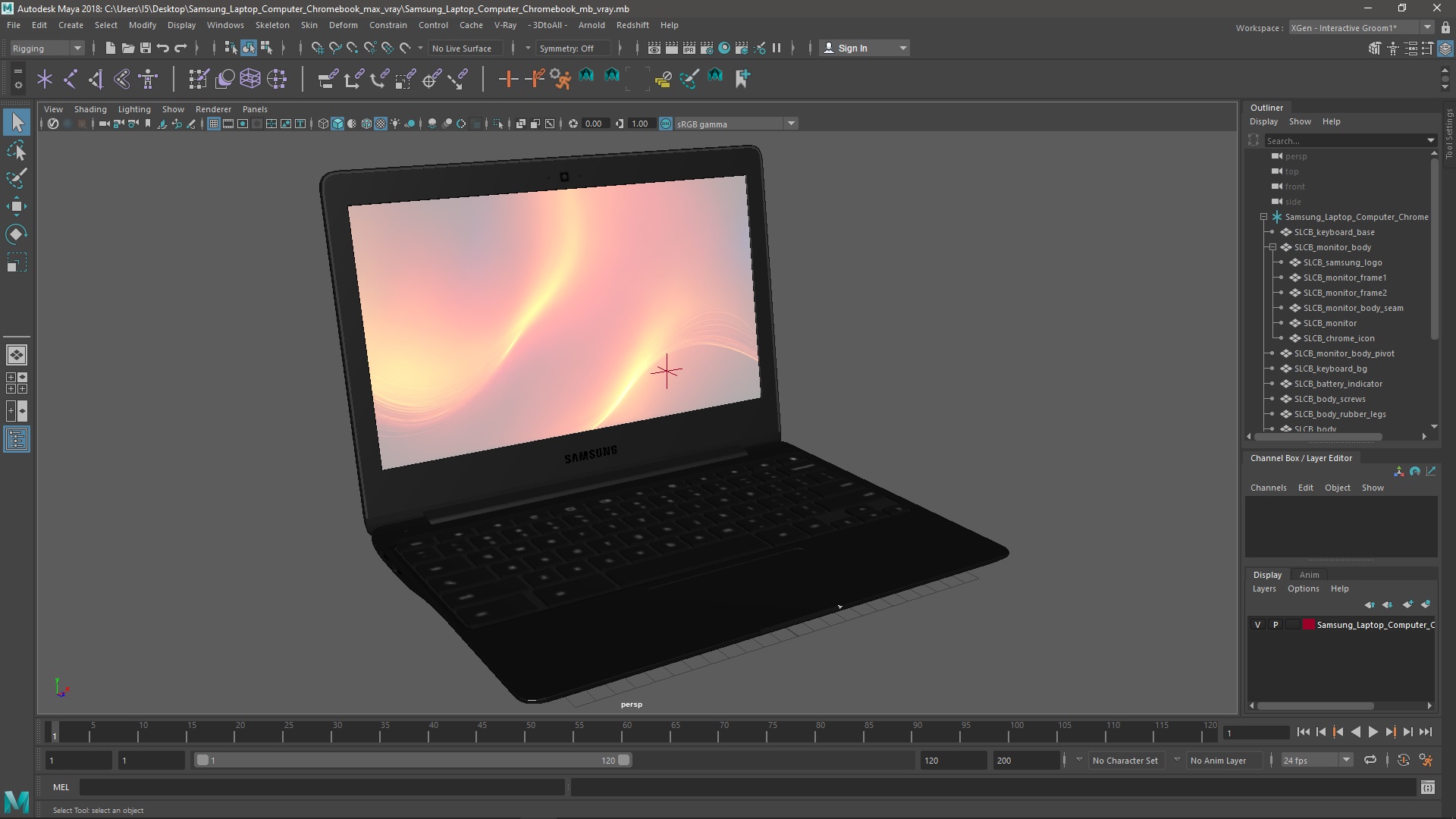 Samsung Laptop Computer Chromebook 3D model