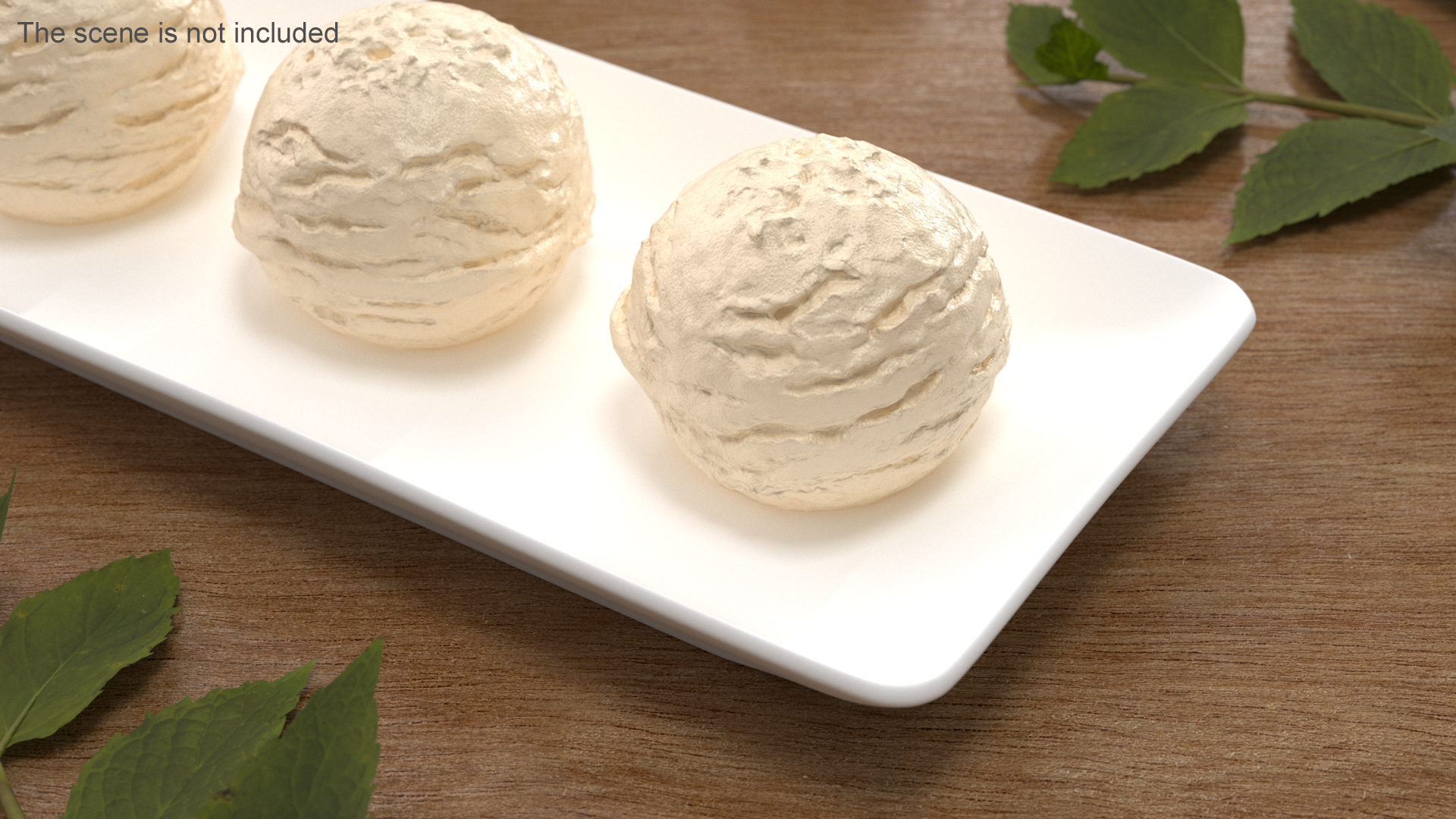 3D Vanilla Ice Cream Scoop model