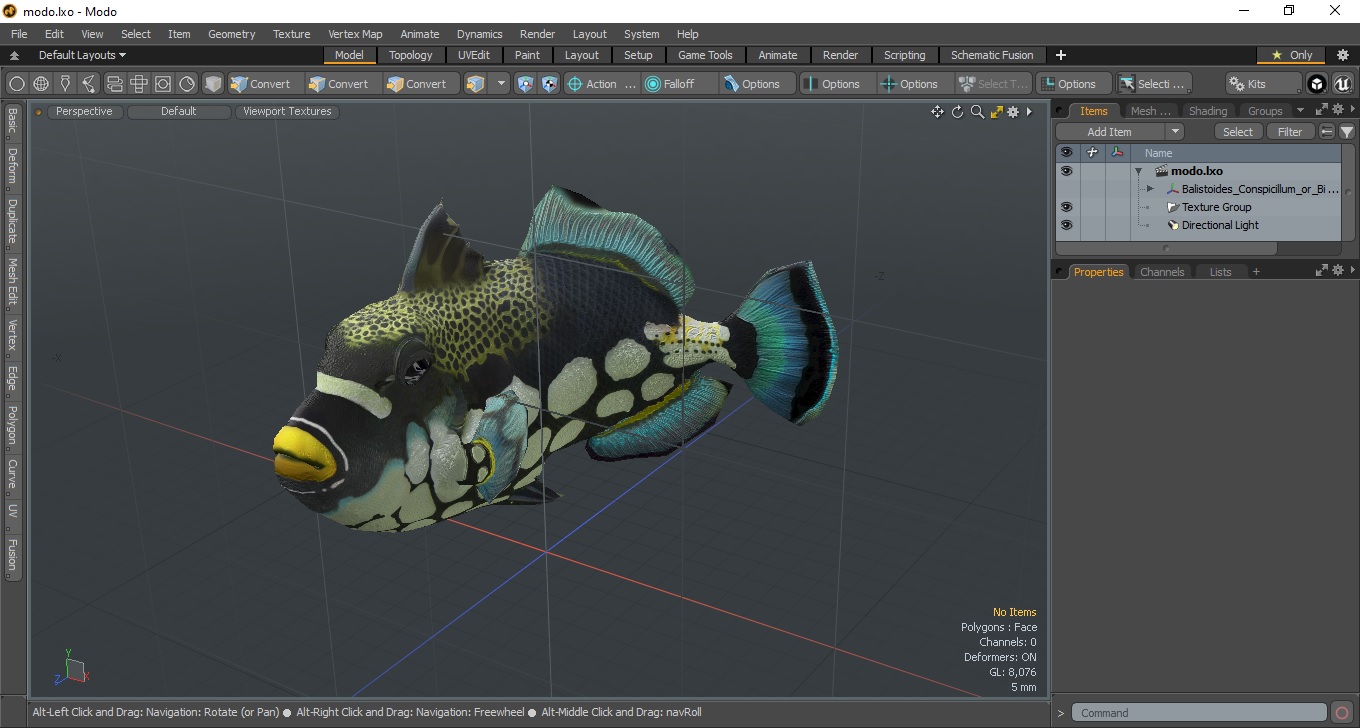 3D model Balistoides Conspicillum or Bigspotted Triggerfish