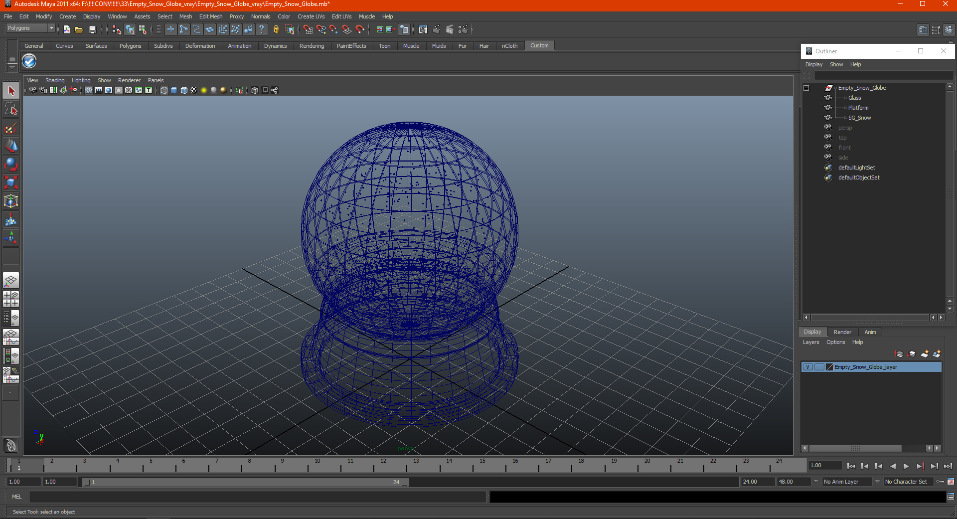 3D Empty Snow Globe