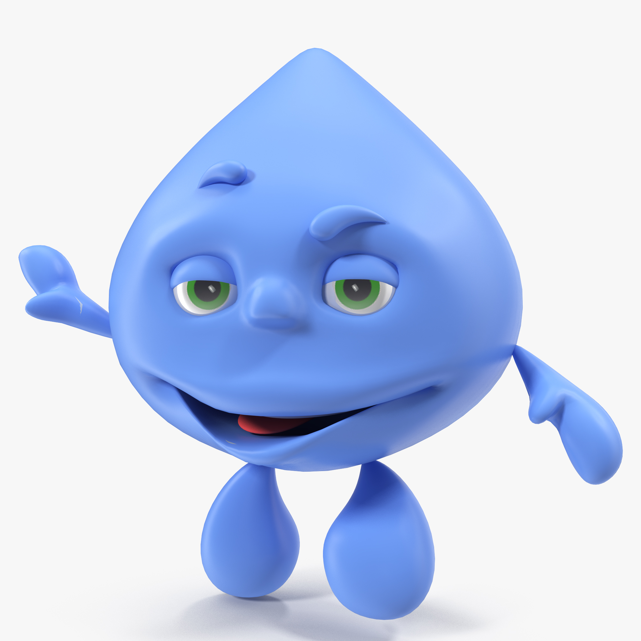 Cartoon Character Water Drop Rigged, view 4