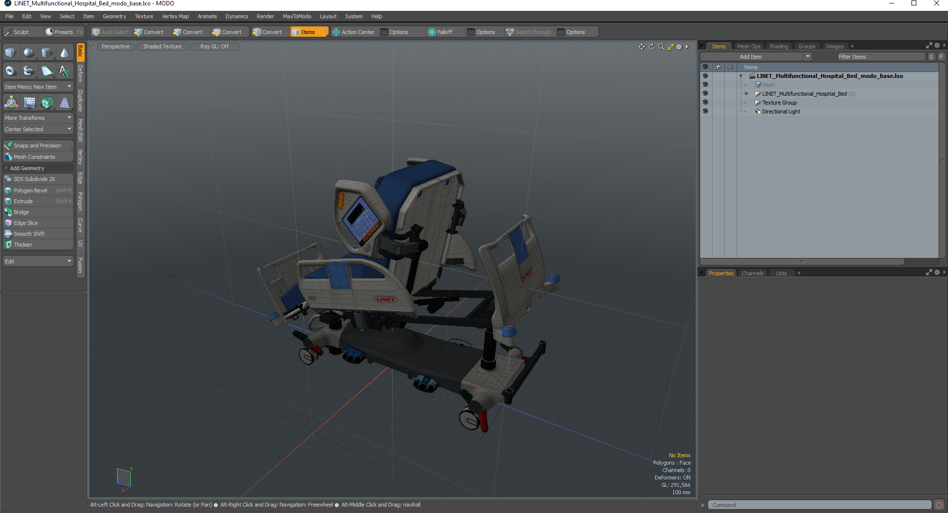 LINET Multifunctional Hospital Bed 3D model