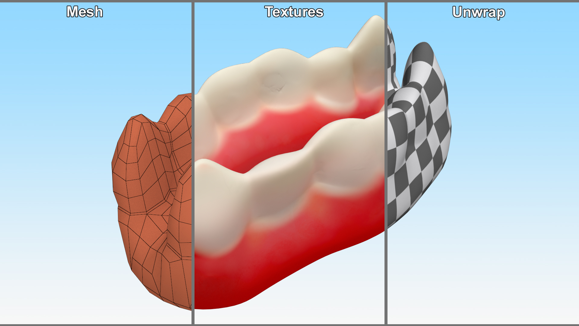 3D model Chewing Gummy Double Teeth Candy for 3D Print