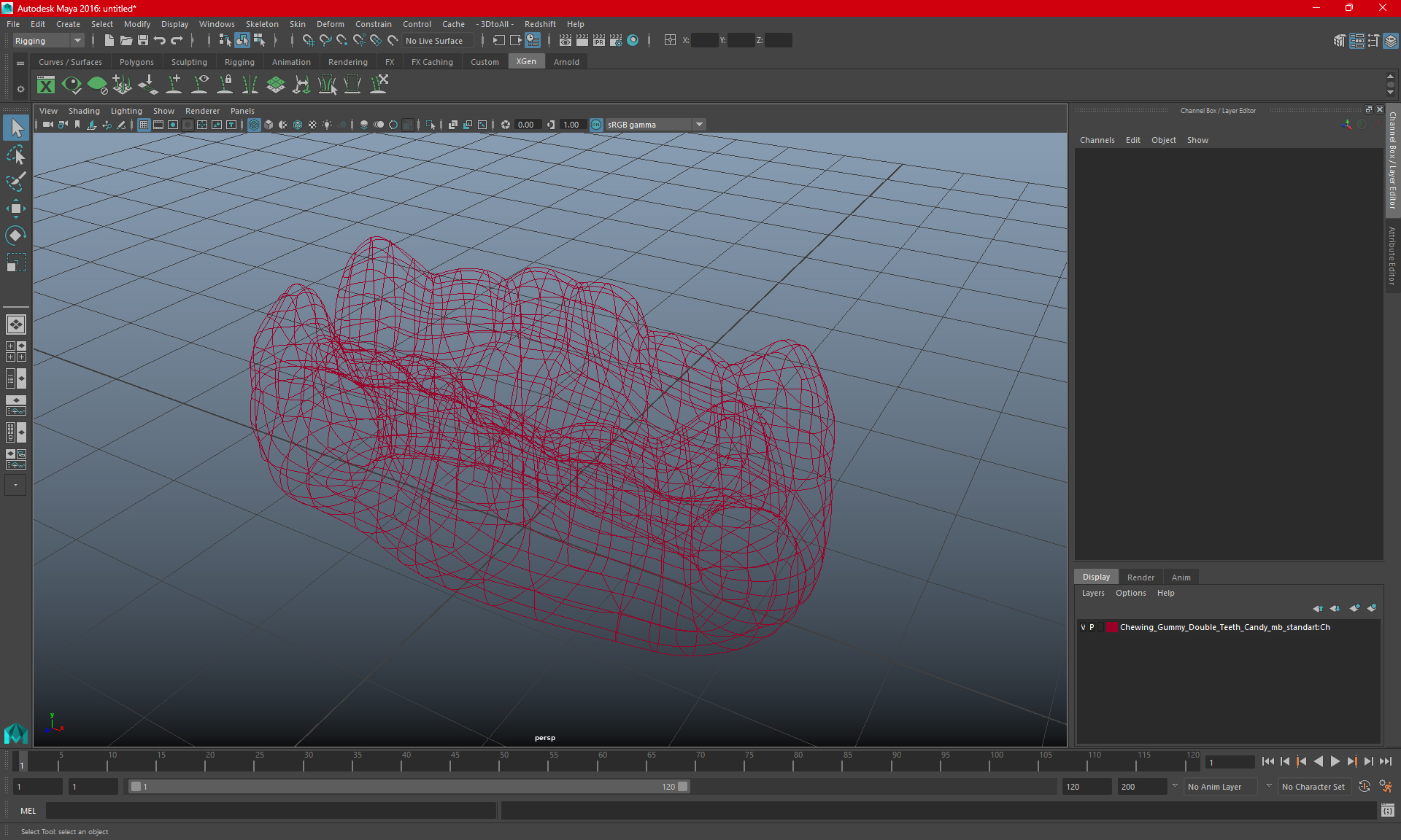 3D model Chewing Gummy Double Teeth Candy for 3D Print